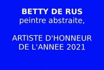 Betty De Rus, peintre, Artiste d'Honneur de l'Année 2021