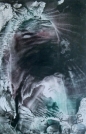 Série Grottes et Gouffres – “Infra Nature”   Paysage abstrait  1   (50x70cm) encre sur papier oeuvre de la peintre Betty De Rus