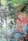 Série Grottes et Gouffres – “Infra Nature”   Paysage abstrait  5   (50x70cm) encre sur papier oeuvre de la peintre Betty De Rus