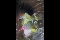 “Cénotes du Mexique II”  oeuvre de Betty De Rus  Encre sur papier (50x70cm)