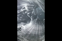 “Grotte Péninsule Yucatan” oeuvre de Betty De Rus  Encre sur papier (50x70cm)