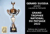  Le peintre contemporain, Gérard Suissia, Lauréat du Palmarès, a obtenu le Grand Trophée National du Paysage 2022 Paysage Abstrait Urbain