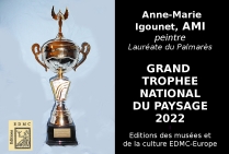 Anne-Marie Igounet, AMI, peintre Lauréate du Palmarès, a obtenu le Grand Trophée National du Paysage 2022