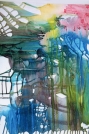 “Nature Étrange”, Encre sur papier, 50x70cm, oeuvre de Betty DE RUS, peintre abstraite  