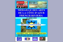Affiche Concours des Médailles des Arts de la Côte-d'Azur 2022 French Riviera 2022, Salon Dali Hôtel Mercure **** Hyères-Les-Palmiers Côte-d'Azur