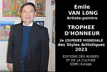 Émile Van Long, artiste peintre, peinture tactile en cloisonné. Trophée d