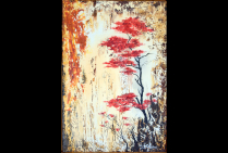 ''Le Monde Nouveau  III''  huile sur toile, (38x55cm) Christian BIARD ouvre la voie d'une peinture inédite où le paysage est construit d'intensités et d'éclats. Son style redéfinit le sens de la peinture pour faire de la lumière la principale couleur.   