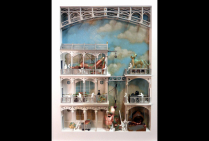 ''La Forge'' (50 x 65 cm) Architectures et personnages, scénographies, tout est sens et poésie. Dan MONTELET a ouvert une nouvelle voie esthétique par ses créations en 3D. Il pousse encore plus loin l'expression de la vie et du mouvement en art. 