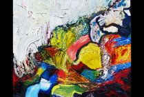 ''Création libre''.''Fantasia 2'' 65 x 81 cm techn. mixte sur toile. 2014. La couleur pour la joie et faire naître la vie dans l'œuvre. Jacques ANDRIESSENS, sait faire chanter les couleurs dans la peinture, ses tonalités variées se répondent en échos.