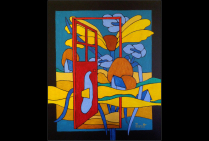 ''Ouverture sur la Fleur Libellule'', 65x54cms, Acrylique sur toile, 2025 Avec cette œuvre Michel MARANT, artiste peintre, déploie son talent imaginaire. Entre surréalisme et cubisme, la toile traduit une forte poésie comme l'aime le peintre. 