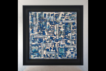 Titre de l'oeuvre: Concept du Totem en Frontal Thématique Mers / Océans ''Totémographie sous le signe de l’eau 1''. 60x60x4cm Techn. mixtes sur toile. Jacqueline MORANDINI a créé une nouveau contenu pictural et une nouvelle façon de voir une œuvre d'art. 