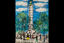 vue de PARIS, oeuvre de Toshio ASAKI, artiste peintre. École de Paris du XXIe siècle.