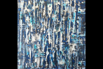 ''Totémographies Aquatiques''. La peintre Jacqueline MORANDINI défend le contenu générique d'un impressionnisme abstrait français, loin des expériences New-yorkaises d'avant garde qui se sont perdues dans la non-figuration.  