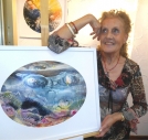 la peintre Nadette TOURNIER , une des meilleures artistes du monde aquatique et sub aquatique en exposition à Toulon Cote d'Azur