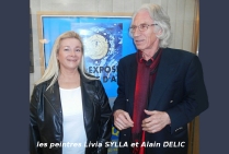  Livia SYLLA et Alain DELIC, ici, au Pôle Exposition Sud Côte d'Azur lors de l'Exposition de Février 2016 