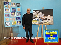 le peintre Michel Poulain ici au Pôle d'Exposition Sud Côte-D'Azur 