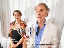 Annie d'HERPIN, présidente du Jury et Gilles VETTER, peintre figuratif académique récipiendaire du Grand Prix des Arts 2017