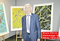 Alain DELIC peintre abstrait international lors de la présentation de l' Hommage à NikolaTesla