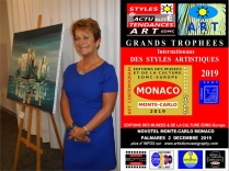 Isabelle GELI, peintre surréaliste abstraite. Lauréate des Grands Trophées Internationaux des Styles Artistiques - Monaco 2019 