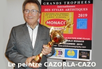 CAZORLA-CAZO, peintre abstrait, lauréat du Palmarès. Grand Trophée International des Styles Artistiques - Monaco 2019 