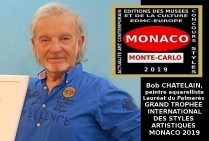 Bob CHATELAIN, peintre aquarelliste. Lauréat des Grands Trophées Internationaux des Styles Artistiques - Monaco 2019.